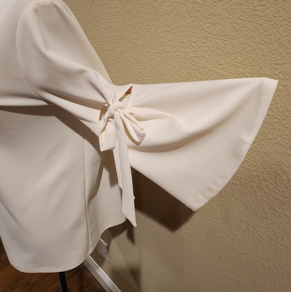Ann Taylor Blouse with bell sleeves - Winter White - Size Large - Picture 2 of 7